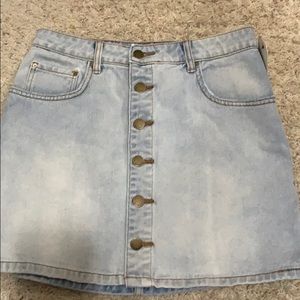 High waist jean skirt
